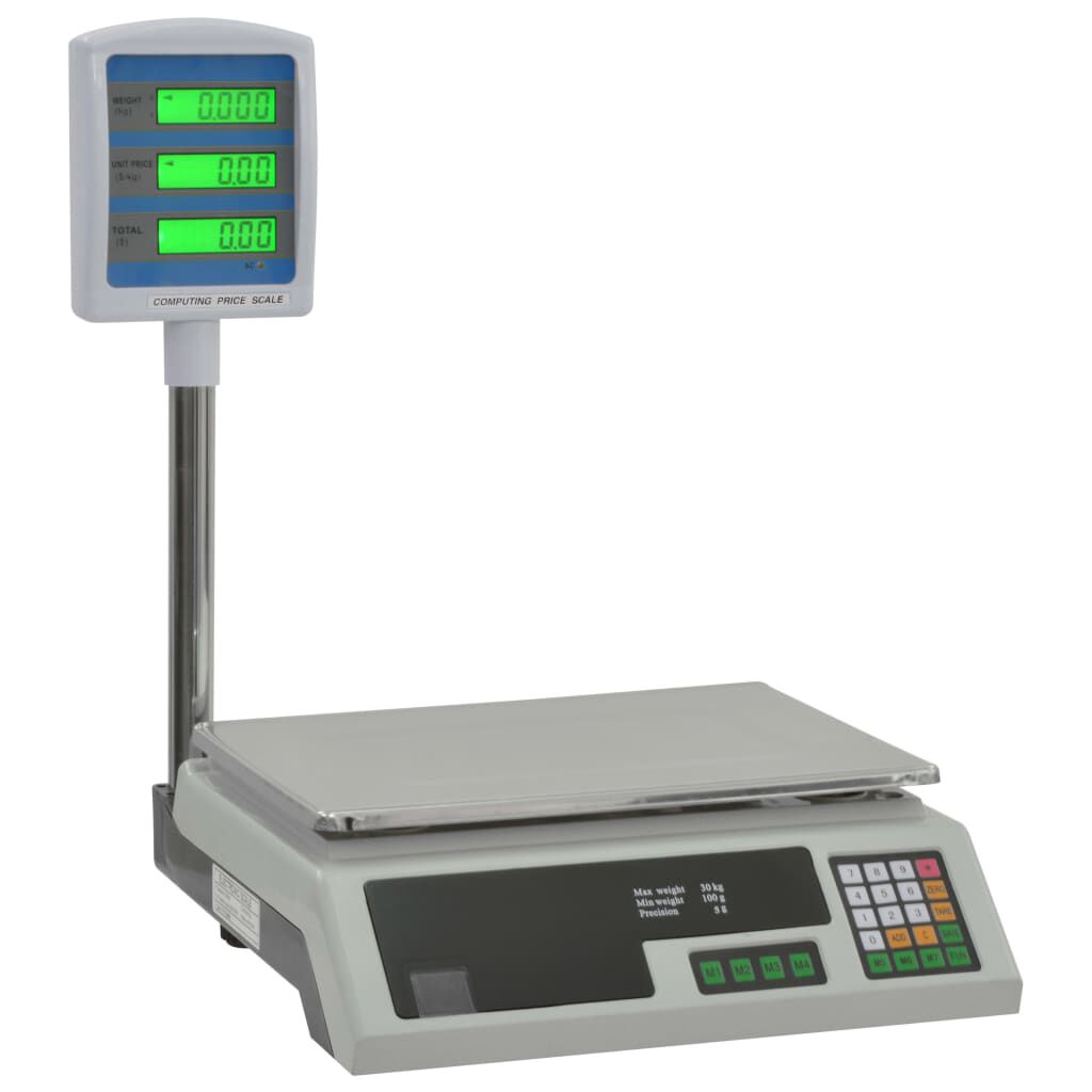 vidaXL Ζυγαριά Ηλεκτρονική 30 κ. με Οθόνη LCD