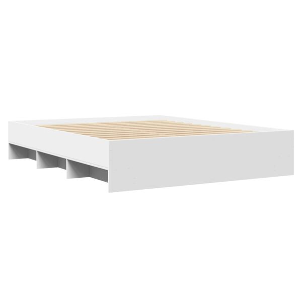 vidaXL Πλαίσιο Κρεβατιού Λευκό 160x200 εκ. Επεξεργασμένο Ξύλο