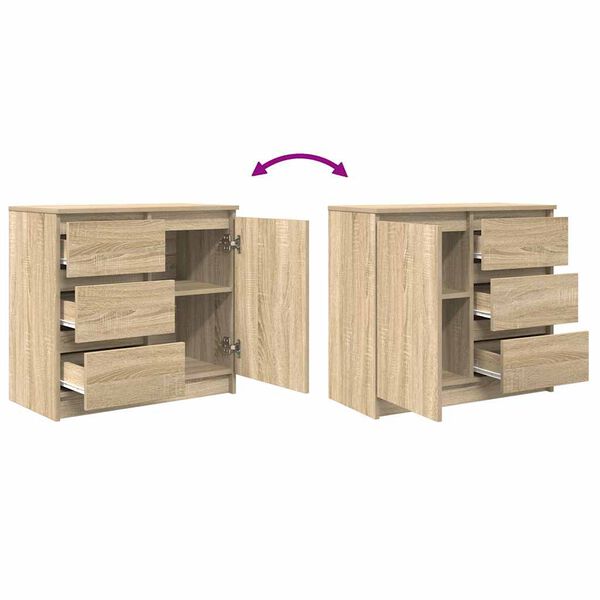 vidaXL Συρταριέρα με Συρτάρια Sonoma Δρυς 71x35x65 εκ. από Επεξ. Ξύλο