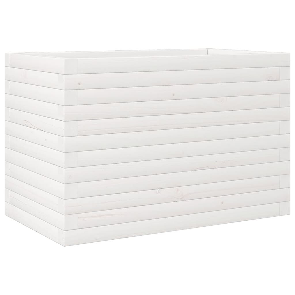 vidaXL Ζαρντινιέρα Κήπου Λευκή 70x40x45,5 εκ. από Μασίφ Ξύλο Πεύκου