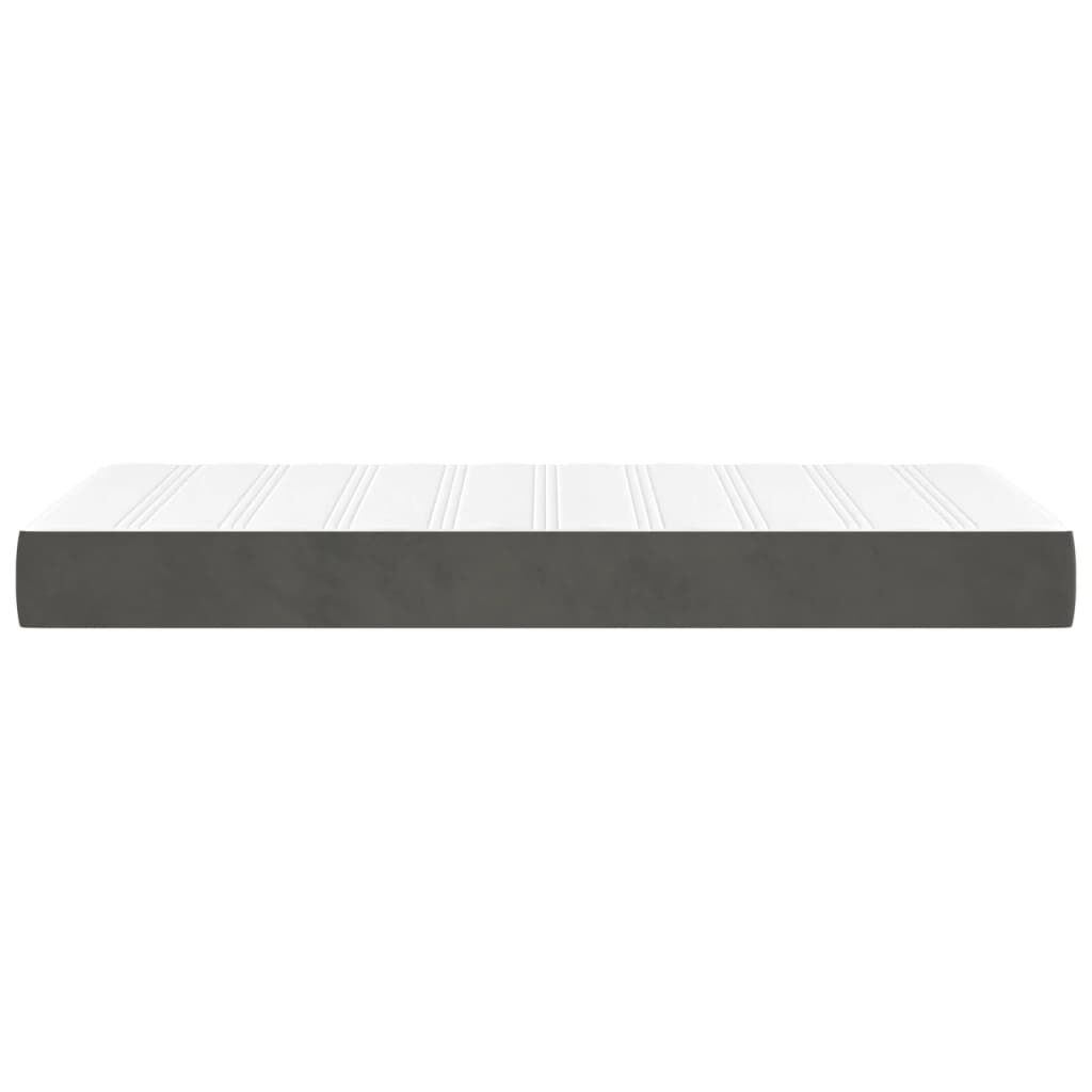 vidaXL Στρώμα με Pocket Springs Σκούρο Γκρι 80x200x20 εκ. Βελούδινο