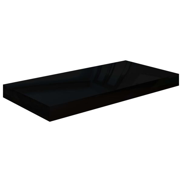 vidaXL Ράφια Τοίχου Γυαλιστερά Μαύρα 2 Τεμάχια 50x23x3,8 εκ. MDF