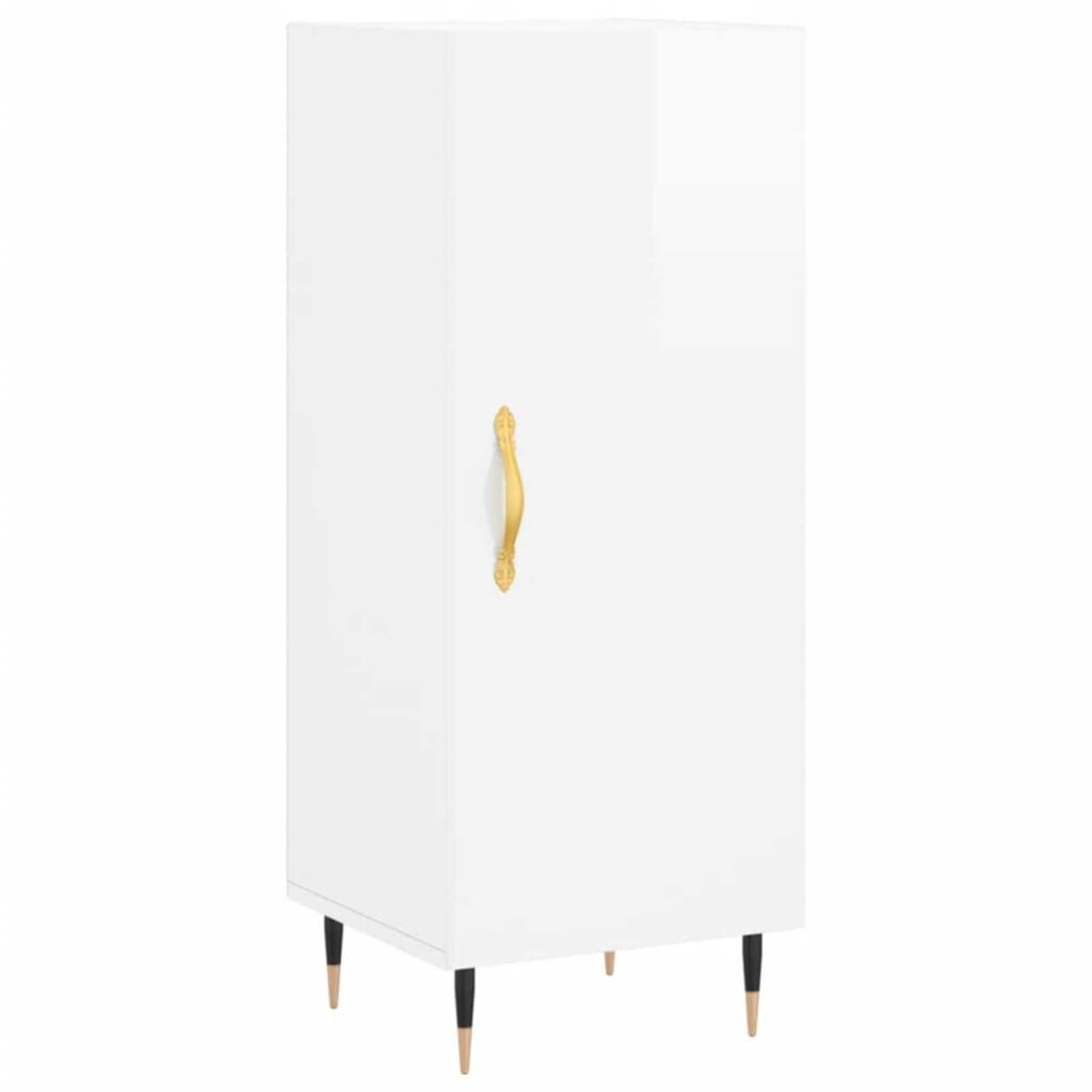 vidaXL Ντουλάπι Γυαλ. Λευκό 34,5 x 34 x 180 εκ. από Επεξεργασμένο Ξύλο