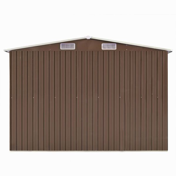 vidaXL Αποθήκη Κήπου Καφέ 257 x 489 x 181 εκ. από Μέταλλο