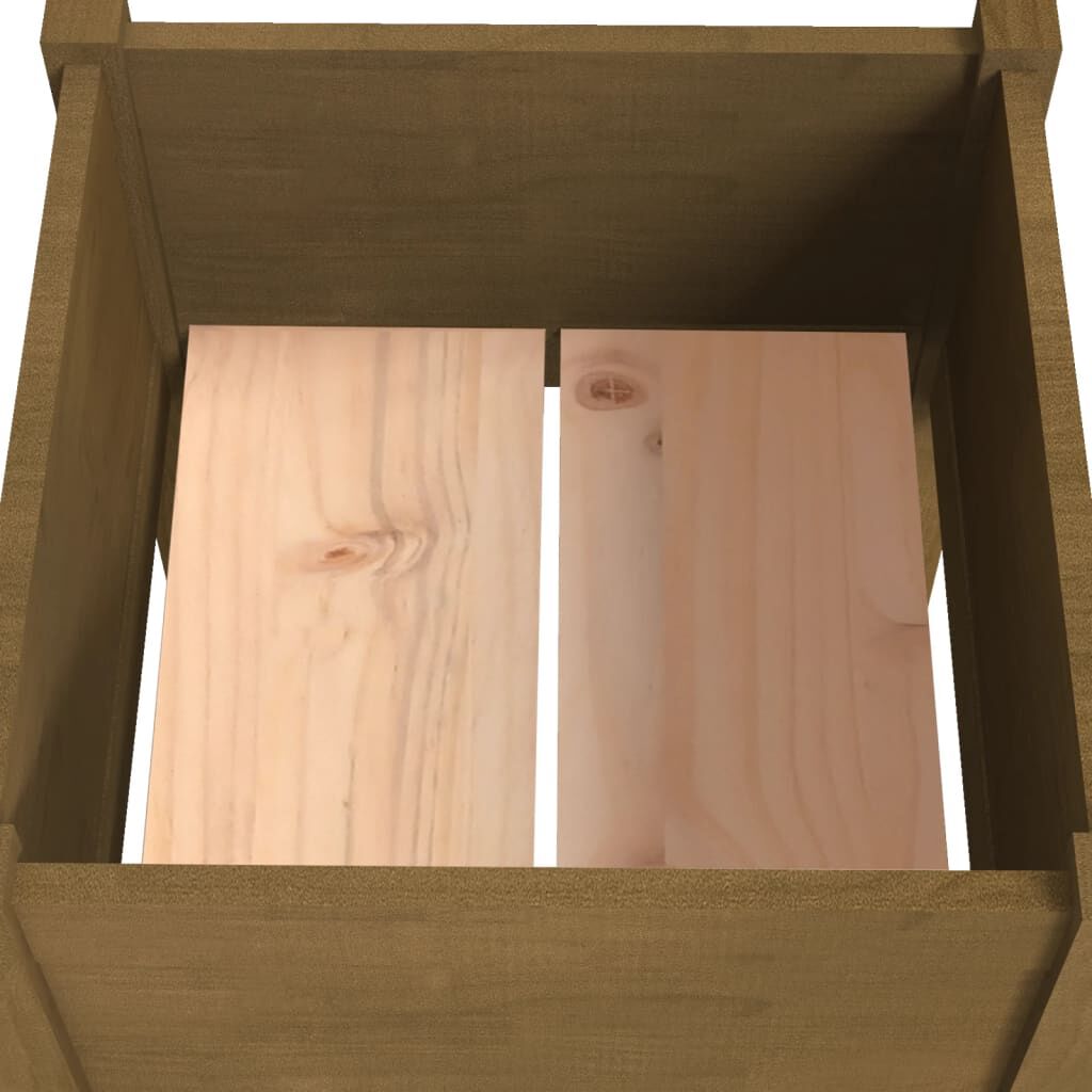 vidaXL Ζαρντινιέρες 2 τεμ. Καφέ Μελί 50x50x70 εκ. Μασίφ Ξύλο Πεύκου