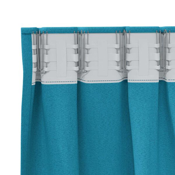vidaXL Κουρτίνες με κουρτίνες 2 pcs Τιρκουάζ 225 x 140 εκ. Πολυεστέρας