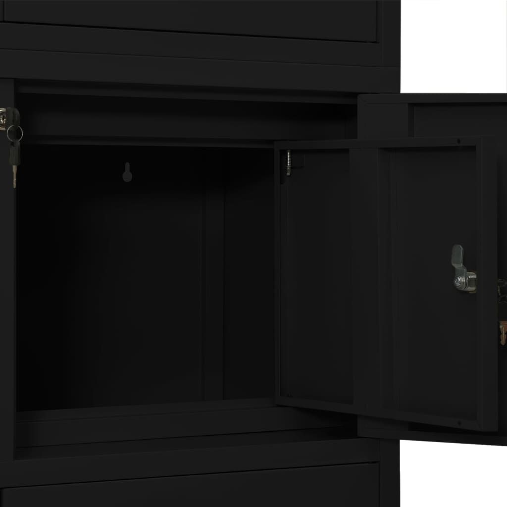 vidaXL Ντουλάπα Γραφείου Μαύρη 90 x 40 x 180 εκ. Ατσάλινη