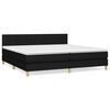 vidaXL Κρεβάτι Boxspring με Στρώμα Μαύρο 200x200 εκ. Υφασμάτινο