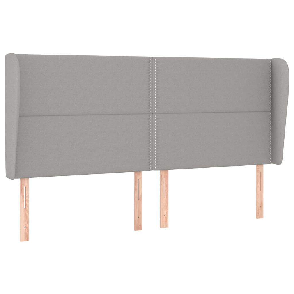 vidaXL Κεφαλάρι με Πτερύγια Ανοιχτό Γκρι 183x23x118/128 εκ. Υφασμάτινο