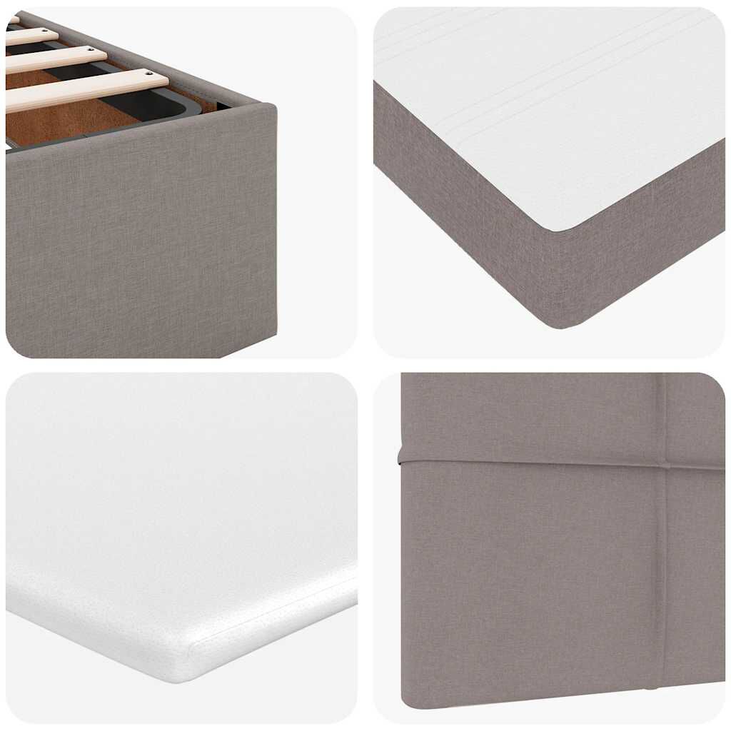 vidaXL Οθωμανικό κρεβάτι με στρώμα & LEDs Taupe 180x200cm ύφασμα