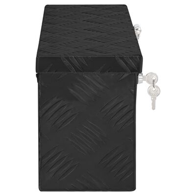 vidaXL Κουτί Αποθήκευσης Μαύρο 50 x 15 x 20,5 εκ. από Αλουμίνιο
