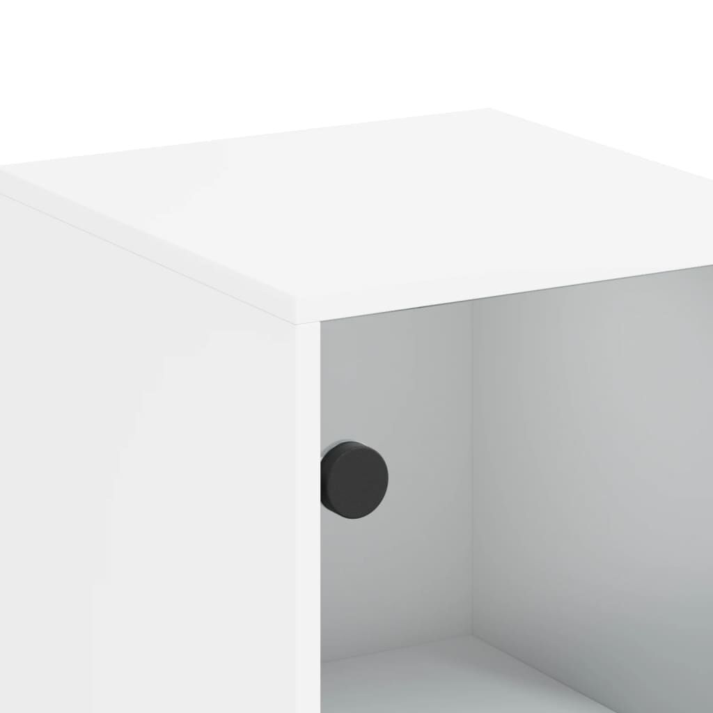 vidaXL Ντουλάπι Λευκό 35 x 37 x 120 εκ. με Γυάλινες Πόρτες