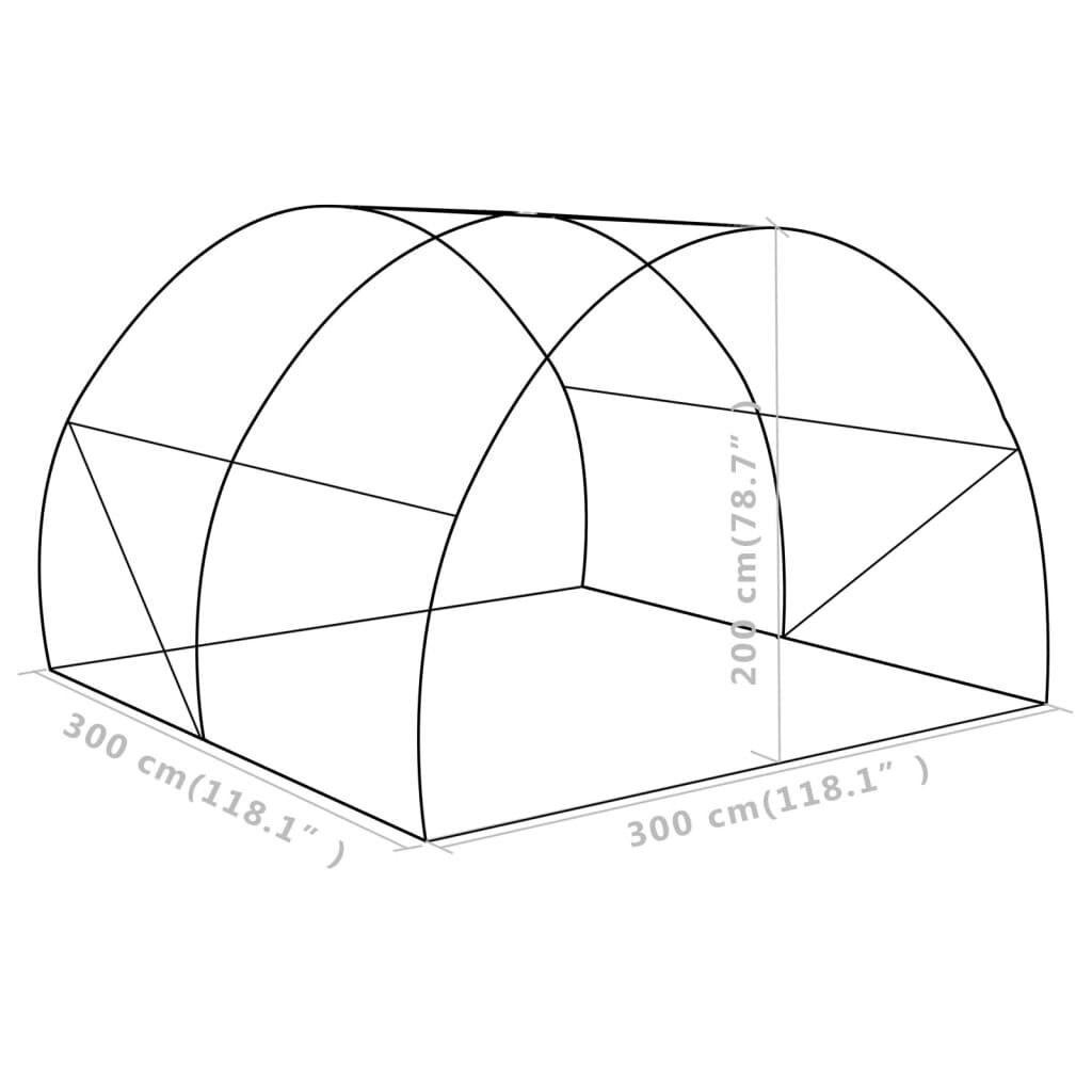 vidaXL Θερμοκήπιο 9 μ² 300 x 300 x 200 εκ.