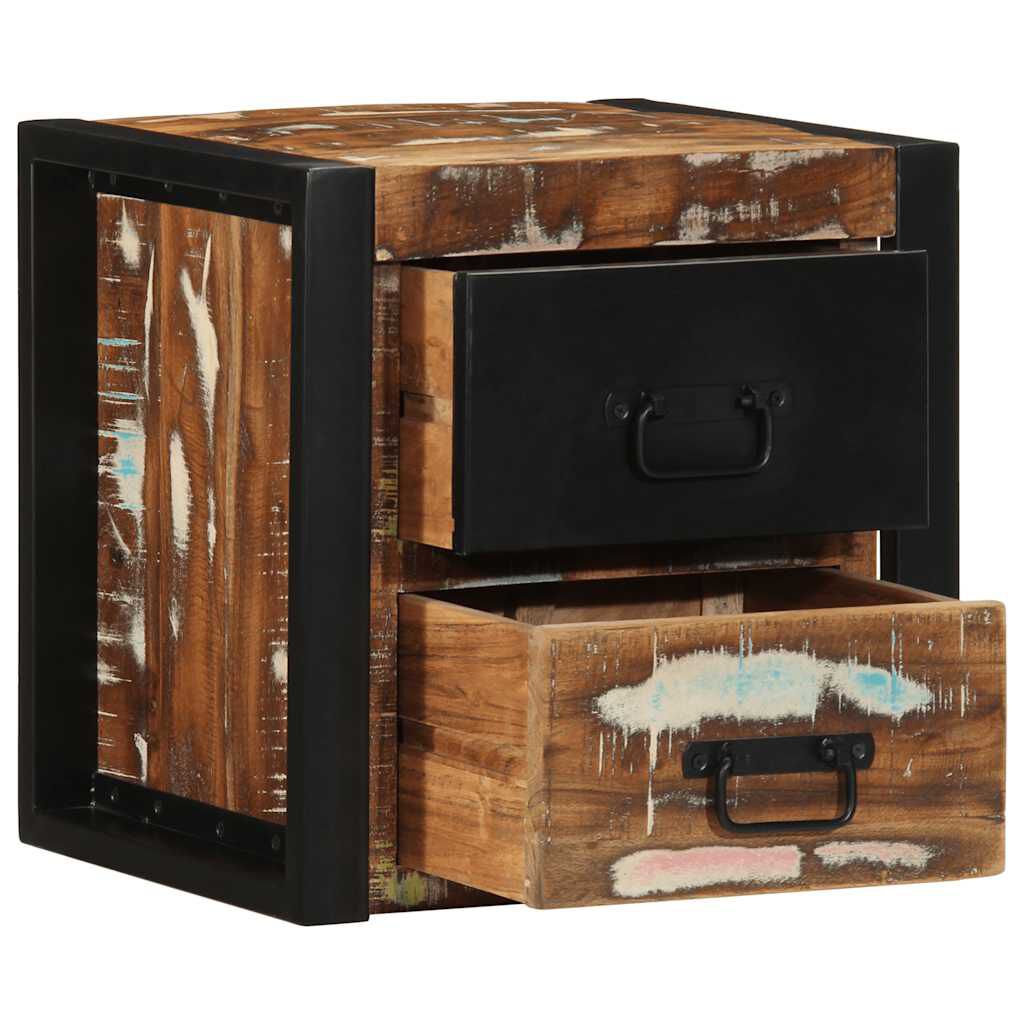 vidaXL Κομοδίνο Πολύχρωμο 40x35x40 cm Στερεό ξύλο αναγεννημένο