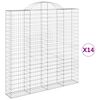 vidaXL Συρματοκιβώτια Τοξωτά 14 τεμ. 200x30x200/220 εκ. Γαλβαν. Ατσάλι
