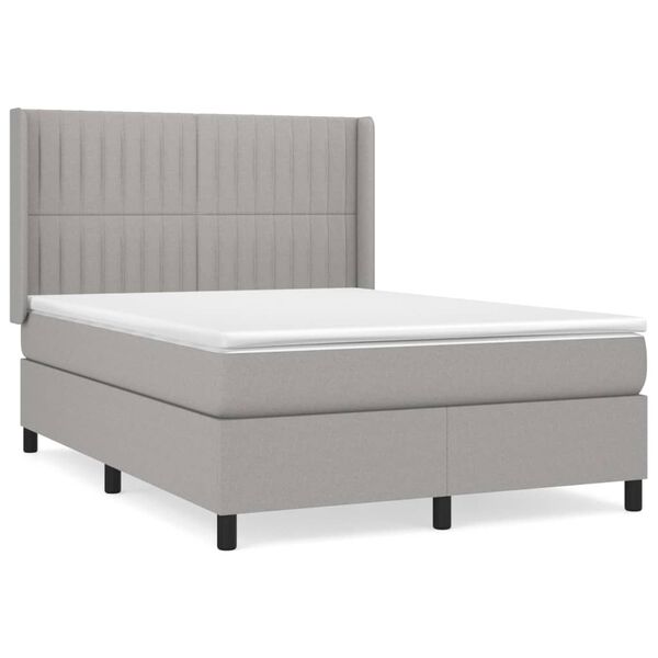 vidaXL &Kappa;&rho;&epsilon;&beta;ά&tau;&iota; Boxspring &mu;&epsilon; &Sigma;&tau;&rho;ώ&mu;&alpha; &Alpha;&nu;&omicron;&iota;&chi;&tau;ό &Gamma;&kappa;&rho;&iota; 140x190 &epsilon;&kappa;. &Upsilon;&phi;&alpha;&sigma;&mu;ά&tau;&iota;&nu;&omicron;