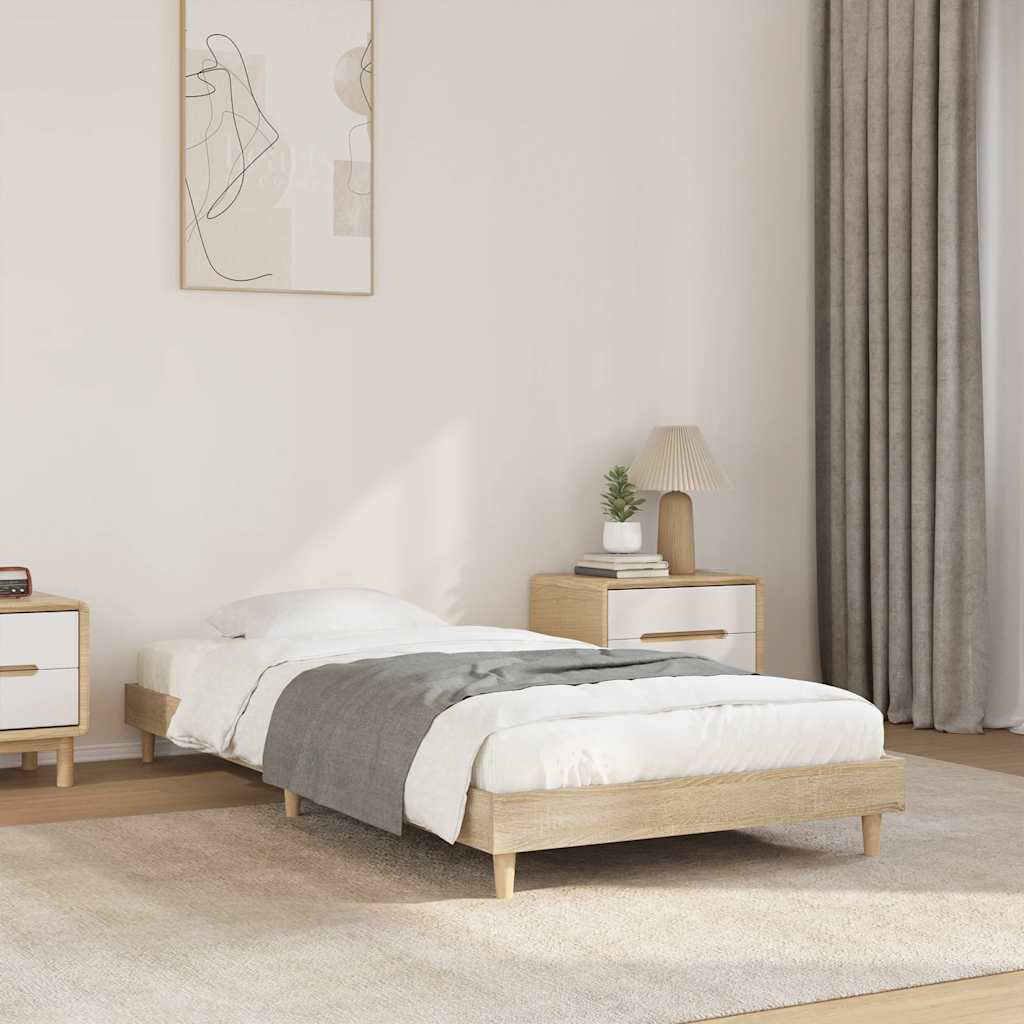 vidaXL Πλαίσιο Κρεβατιού Χωρ. Στρώμα Sonoma Δρυς 100x200εκ Επ. Ξύλο