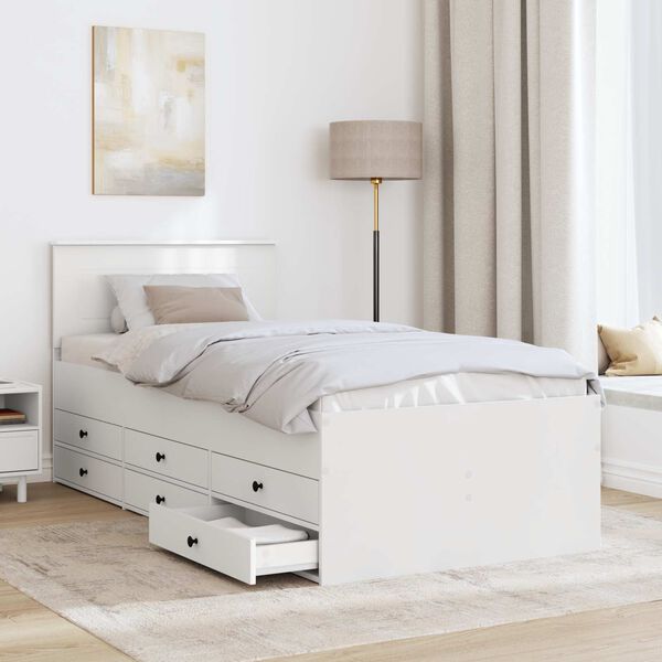 vidaXL &Kappa;&alpha;&nu;&alpha;&pi;έ&sigmaf; &Kappa;&rho;&epsilon;&beta;ά&tau;&iota; &Lambda;&epsilon;&upsilon;&kappa;ό &kappa;&alpha;&iota; &Mu;&alpha;ύ&rho;&omicron; 90 x 200 cm &Epsilon;&pi;&epsilon;&xi;&epsilon;&rho;&gamma;&alpha;&sigma;&mu;έ&nu;&omicron; &xi;ύ&lambda;&omicron;