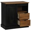 vidaXL Sideboard HALDEN με συρόμενη πόρτα Μαύρο 80x40x80 cm