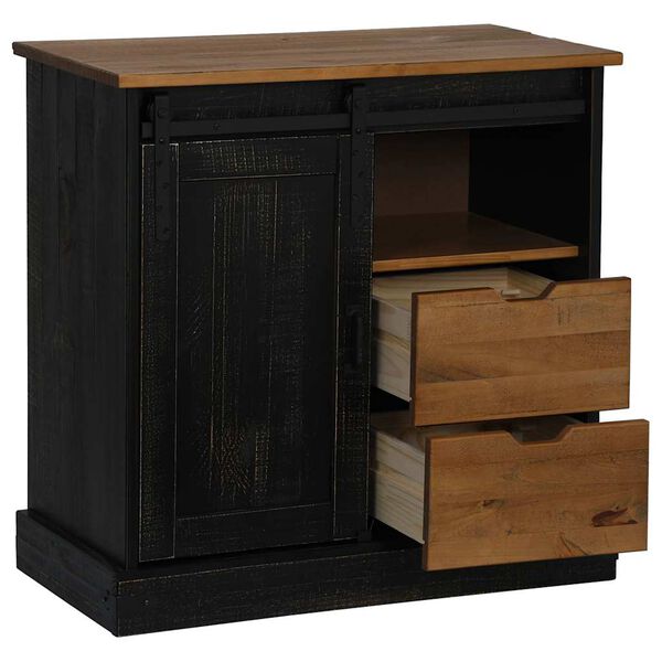vidaXL Sideboard HALDEN με συρόμενη πόρτα Μαύρο 80x40x80 cm