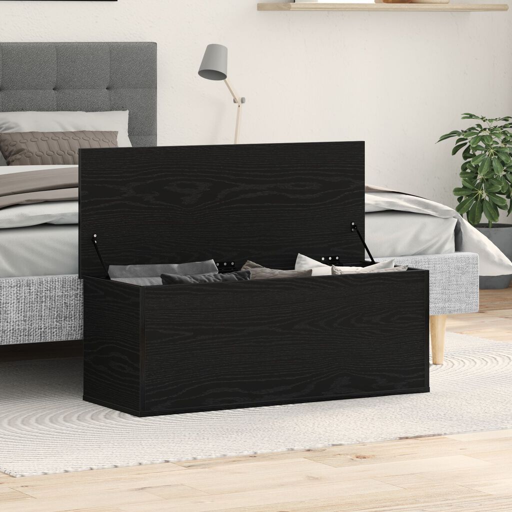 vidaXL Κουτί αποθήκευσης Μαύρη δρυς 90 x 35 x 35 cm Επεξεργασμένο ξύλο