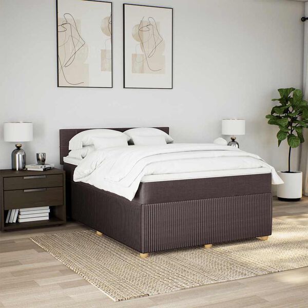 vidaXL &Kappa;&rho;&epsilon;&beta;ά&tau;&iota; Boxspring &mu;&epsilon; &Sigma;&tau;&rho;ώ&mu;&alpha; &Sigma;&kappa;&omicron;ύ&rho;&omicron; &Kappa;&alpha;&phi;έ 140x190 &epsilon;&kappa;. &Upsilon;&phi;&alpha;&sigma;&mu;ά&tau;&iota;&nu;&omicron;
