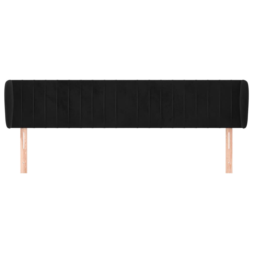 vidaXL Κεφαλάρι με Πτερύγια Μαύρο 183x23x78/88 εκ. Βελούδινο