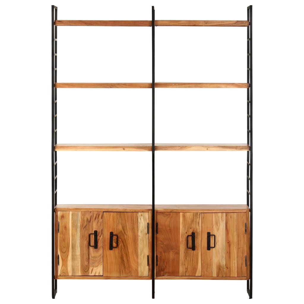 vidaXL Βιβλιοθήκη με 4 Επίπεδα 124 x 30 x 180 εκ. Μασίφ Ξύλο Ακακίας