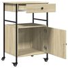 vidaXL Τρόλεϊ Κουζίνας Sonoma Δρυς 56x43x89,5 εκ. Επεξεργασμένο Ξύλο