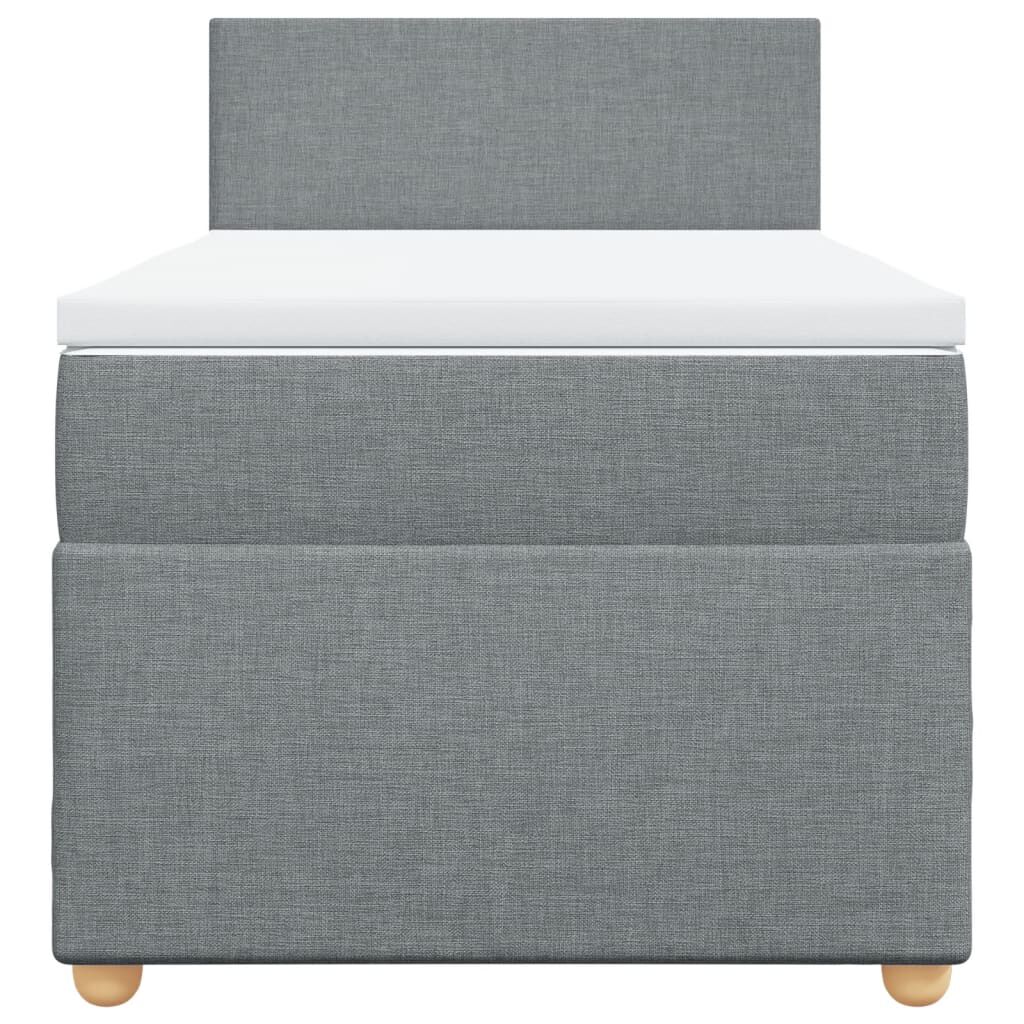 vidaXL Κρεβάτι Boxspring με Στρώμα Ανοιχτό Γκρι 80x200 εκ. Υφασμάτινο