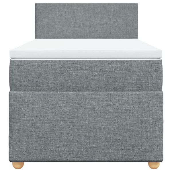 vidaXL Κρεβάτι Boxspring με Στρώμα Ανοιχτό Γκρι 80x200 εκ. Υφασμάτινο