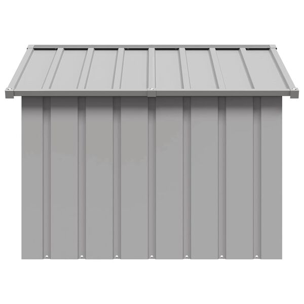 vidaXL Σπιτάκι Σκύλου Γκρι 116,5x103x81,5 εκ. Γαλβανισμένο Χάλυβα