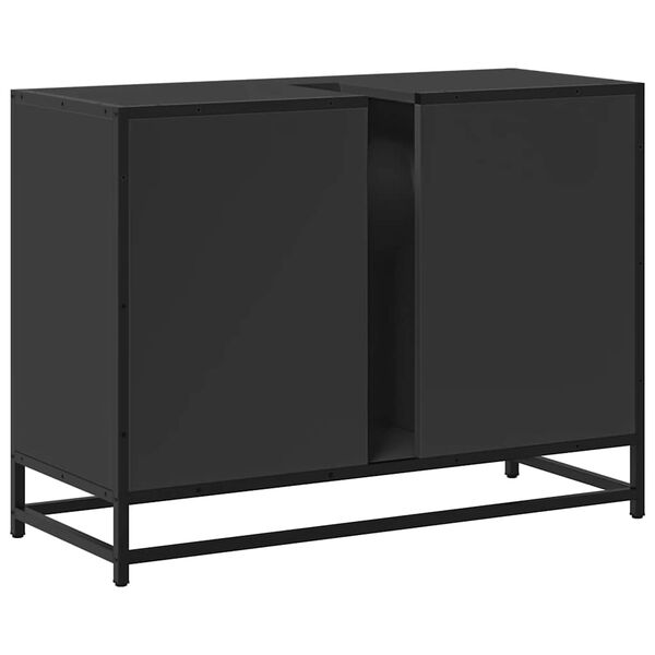vidaXL Ντουλάπι Μπάνιου Νιπτήρα Μαύρο 80 x 33 x 60 εκ. Επεξ. Ξύλο