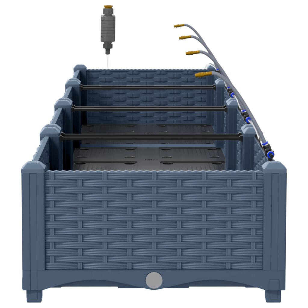 vidaXL Ζαρντινιέρες κήπου Γκρι 160 x 40 x 22 cm Ατσάλι