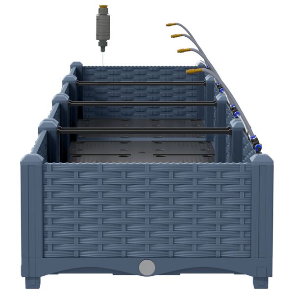 vidaXL Ζαρντινιέρες κήπου Γκρι 160 x 40 x 22 cm Ατσάλι