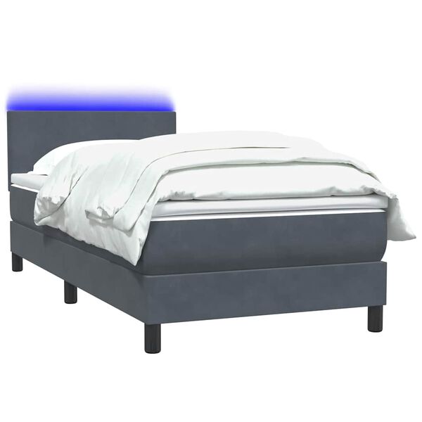 vidaXL &Kappa;&rho;&epsilon;&beta;ά&tau;&iota; Boxspring &mu;&epsilon; &Sigma;&tau;&rho;ώ&mu;&alpha; & LED &Sigma;&kappa;&omicron;ύ&rho;&omicron; &Gamma;&kappa;&rho;&iota; 90x210 &epsilon;&kappa;. &Beta;&epsilon;&lambda;&omicron;ύ&delta;&iota;&nu;&omicron;