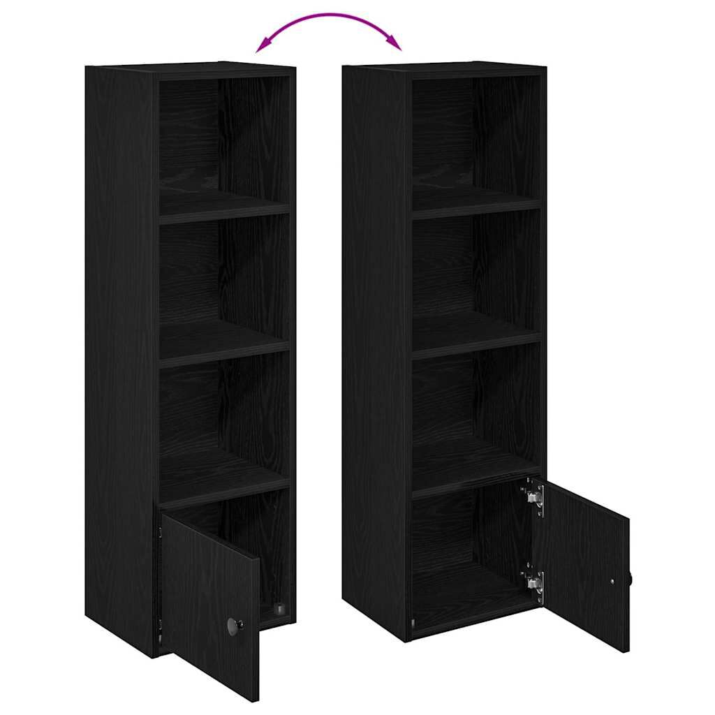 vidaXL Βιβλιοθήκη Μαύρη Δρυς 31x24x102 εκ. Κατασκευασμένο ξύλο