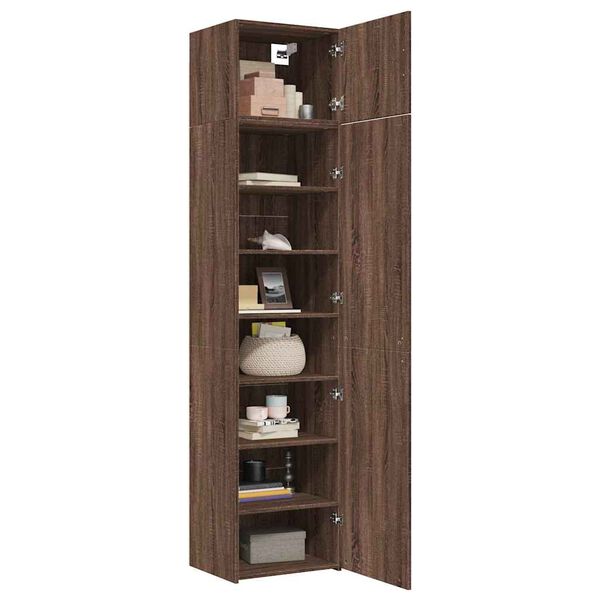 vidaXL Ντουλάπι Αποθήκευσης Στενό Δρυς 50x42,5x225 εκ. Επεξεργ. Ξύλο