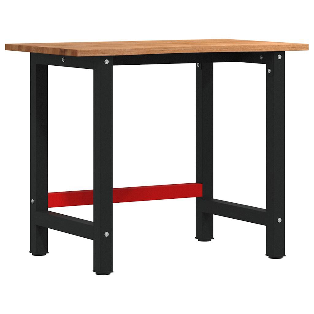 vidaXL Πάγκος Εργασίας Ανοιχτό Καφέ 100x60x81,5 cm Μασίφ Ξύλο Δρυς