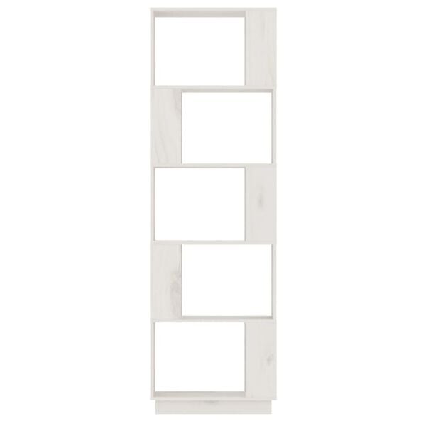 vidaXL Βιβλιοθήκη/Διαχωριστικό Χώρου Λευκό 51x25x163,5 εκ. Μασίφ Πεύκο