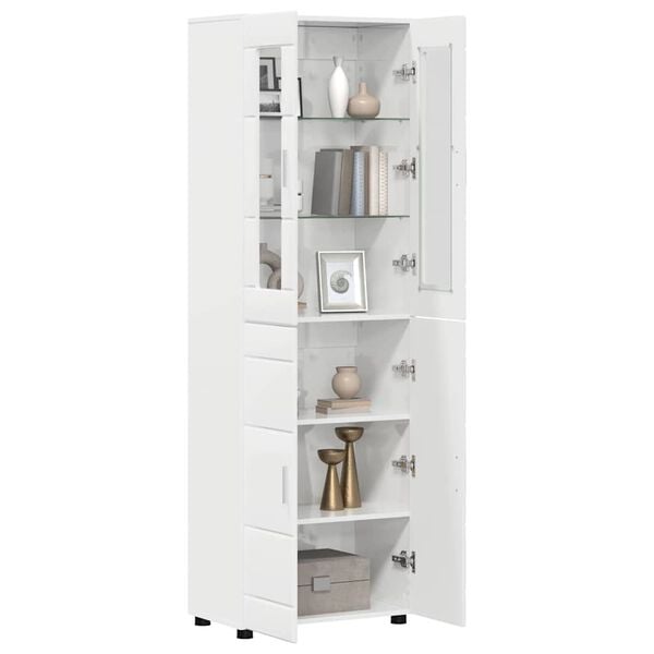 vidaXL Highboard FLORIN &Upsilon;&psi;&eta;&lambda;ή&sigmaf; &gamma;&upsilon;&alpha;&lambda;ά&delta;&alpha;&sigmaf; &lambda;&epsilon;&upsilon;&kappa;ό 60 x 35 x 182 &epsilon;&kappa;.