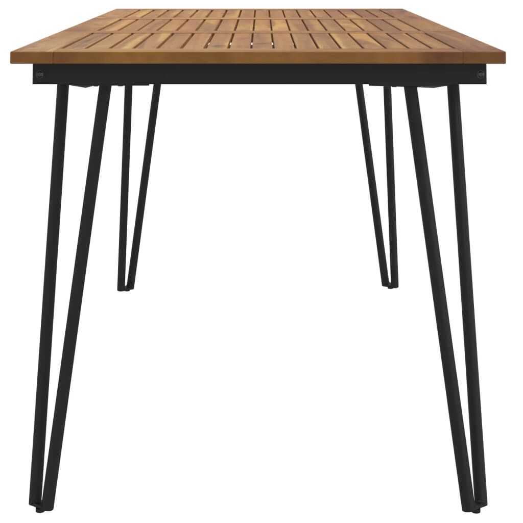 vidaXL Τραπέζι Κήπου Με Πόδια Φουρκέτα 140x80x75 εκ. Μασίφ Ακακία