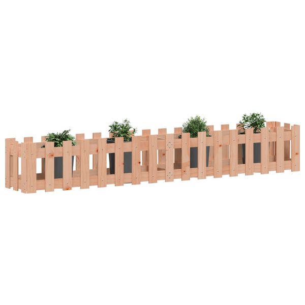 vidaXL Ζαρντινιέρα με Σχέδιο Φράχτη 200x30x30 εκ. Μασίφ Ψευδοτσούγκα