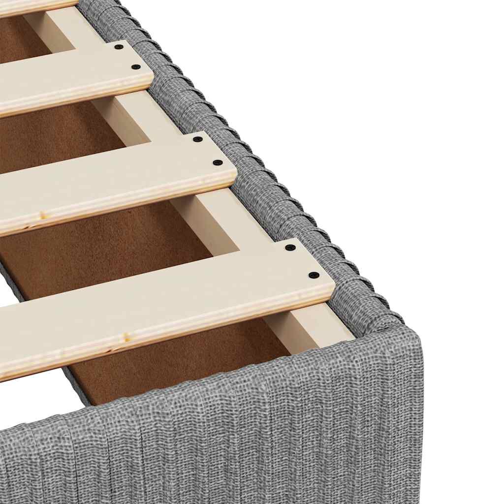 vidaXL Κρεβάτι Boxspring με Στρώμα Ανοιχτό Γκρι 140x200 εκ. Υφασμάτινο