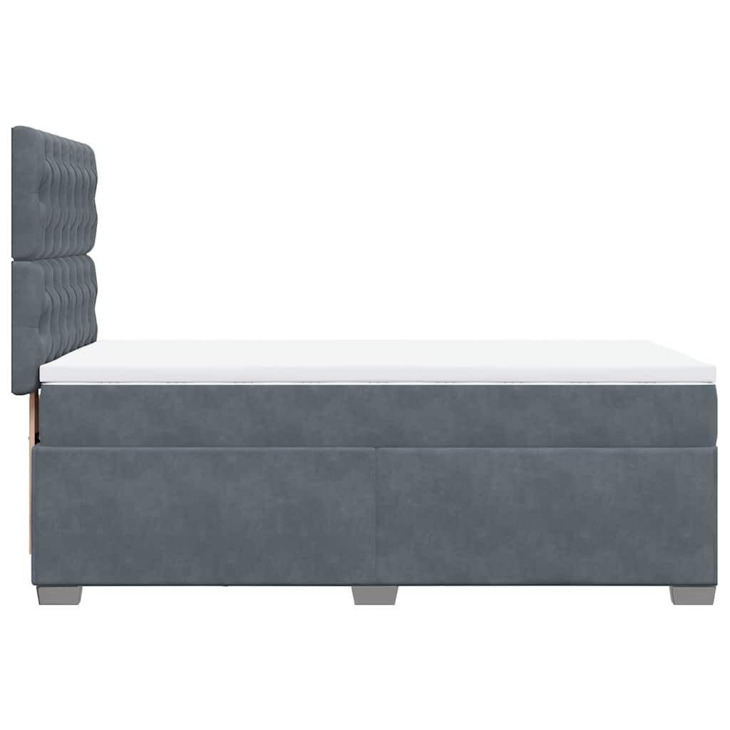 vidaXL Κρεβάτι Boxspring με Στρώμα Σκούρο Γκρι 80x200 εκ. Βελούδινο