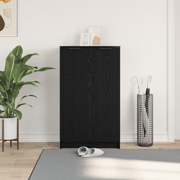 vidaXL Ντουλάπι Παπουτσιών Μαύρο Δρυός 59x35x100 εκ. Από Επεξεργασμένο Ξύλο