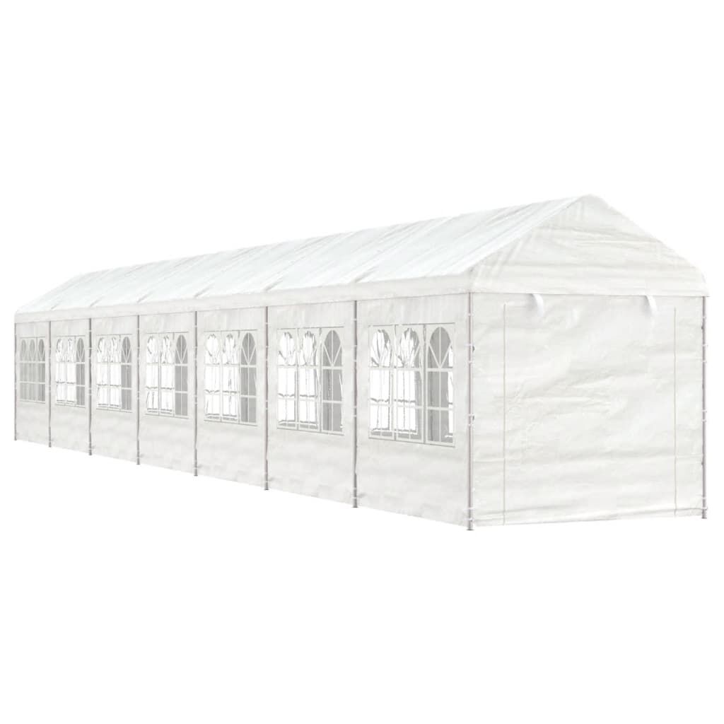 vidaXL Κιόσκι με Τέντα Λευκό 15,61 x 2,28 x 2,69 μ. από Πολυαιθυλένιο