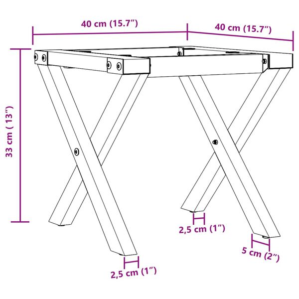 vidaXL Πόδια Τραπεζιού Σαλονιού σε Σχήμα «X» 40x40x33 εκ. Ατσάλι