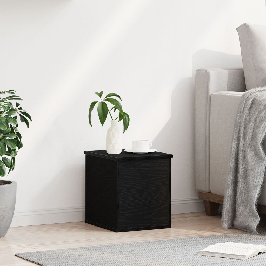 vidaXL Κουτί Αποθήκευσης Μαύρο Δρυς 30x35x35 εκ από Επεξεργασμένο Ξύλο