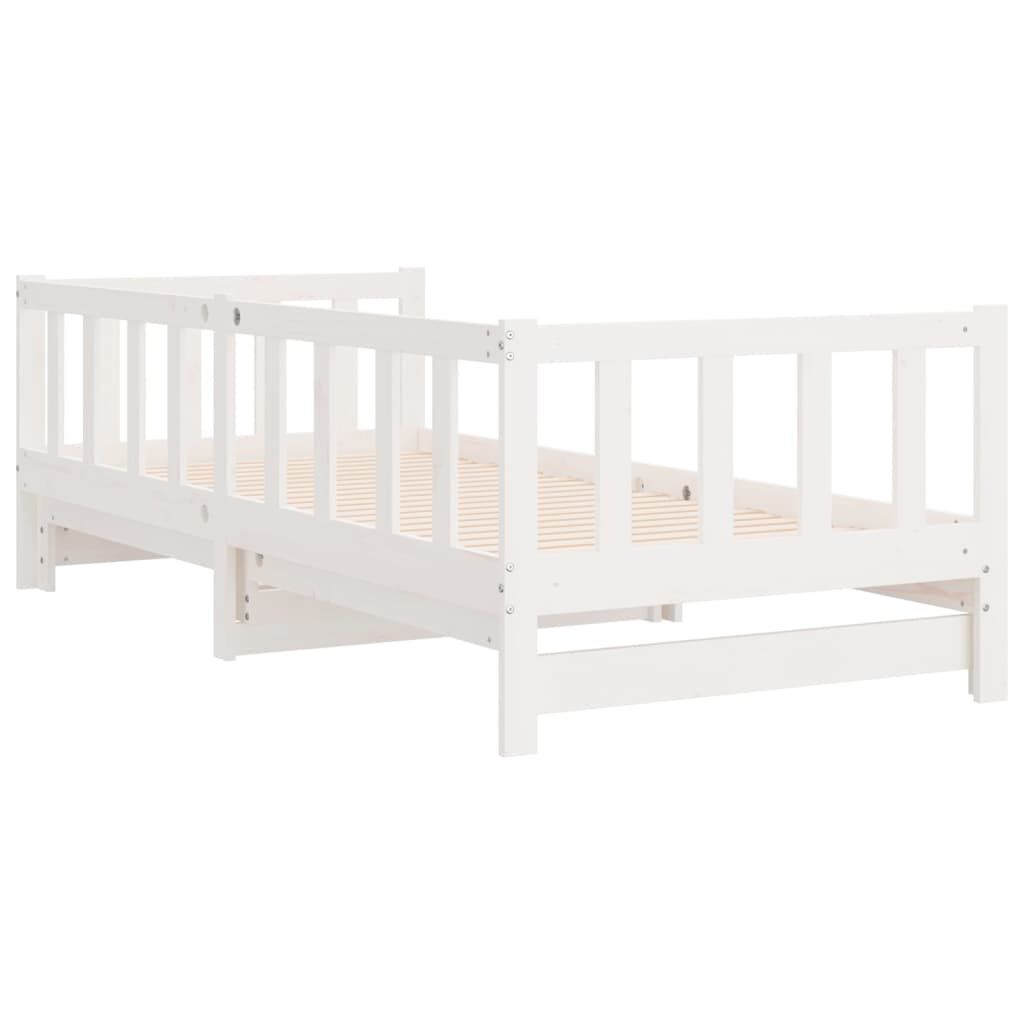 vidaXL Καναπές Κρεβάτι Συρόμενος Λευκός 2x(90x190) εκ. από Μασίφ Πεύκο